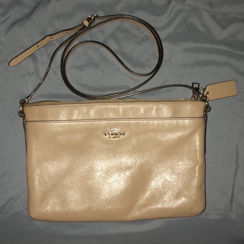 Coach Leather Nude Crossbody purse